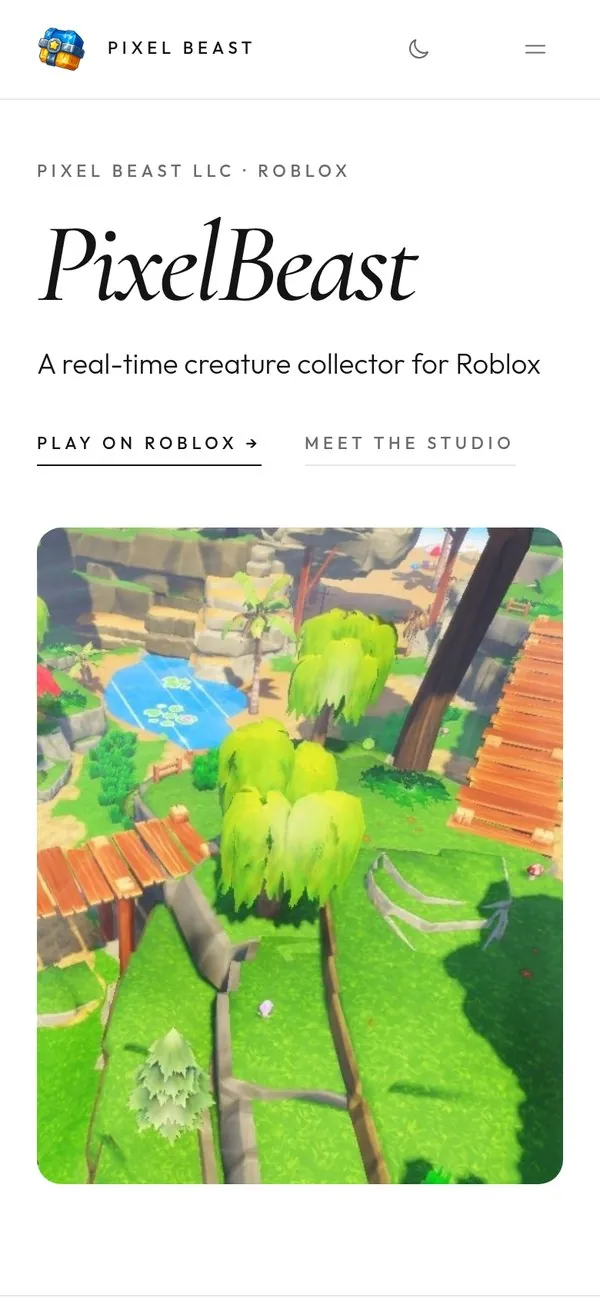 pixelbeast.io design on mobile